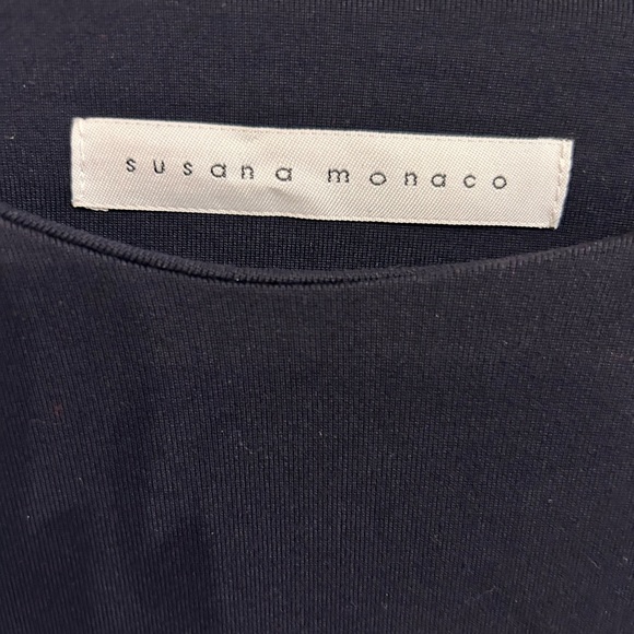 NWOT Susana Monaco Midnight Navy Bodycon Long Sleeve Dress M - Picture 2 of 4